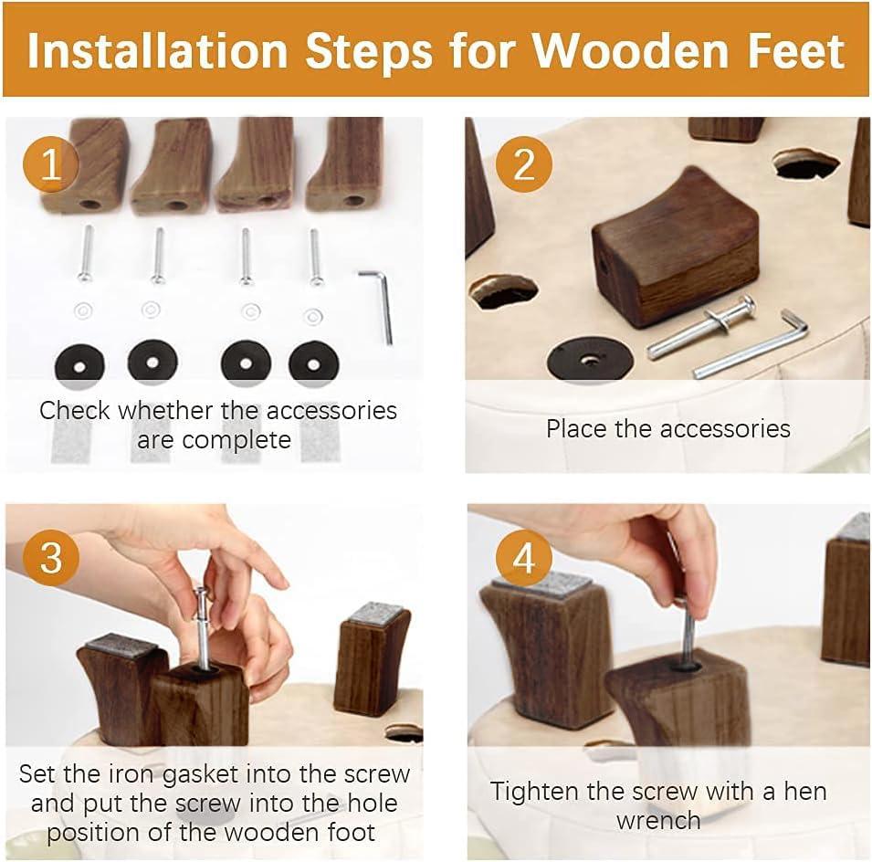 Kelendle Kelendle Animal Footstool Turtle Upholstered Ottoman PU Leather Pouf Wood Foot Stool Rest for Living Room Bedroom Sofa Bench Seat Chair, Grass (Small, Dark Green)