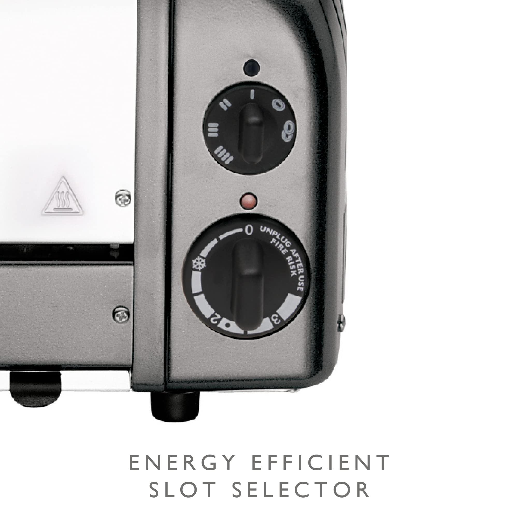 Dualit Dualit Classic 4 Slice NewGen Toaster - Stainless Steel - Hand Built in the UK - Replaceable ProHeat elements - Defrost Bread - Mechanical Timer - Charcoal Classic Toaster