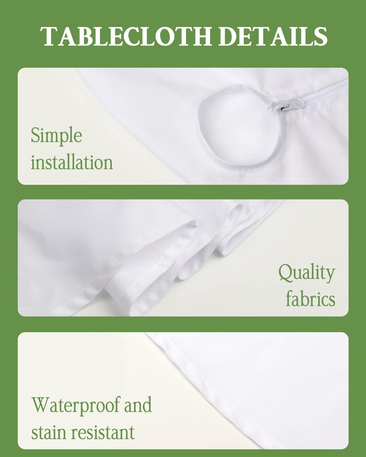 Boanket Boanket Outdoor Tablecloth with Umbrella Hole for Patio/Picnic/Party/Camping, Navy Blue White Checkered Waterproof Table Cloth Round Cover Washable, Modern Irregular Geometric (Dia 60\")