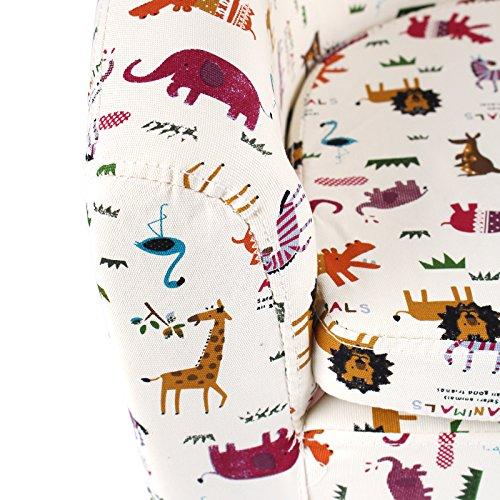 Emall Life Emall Life Kid’s Armchair Children’s Roundy Chair Cartoon Sofa Wooden Frame (Animals)