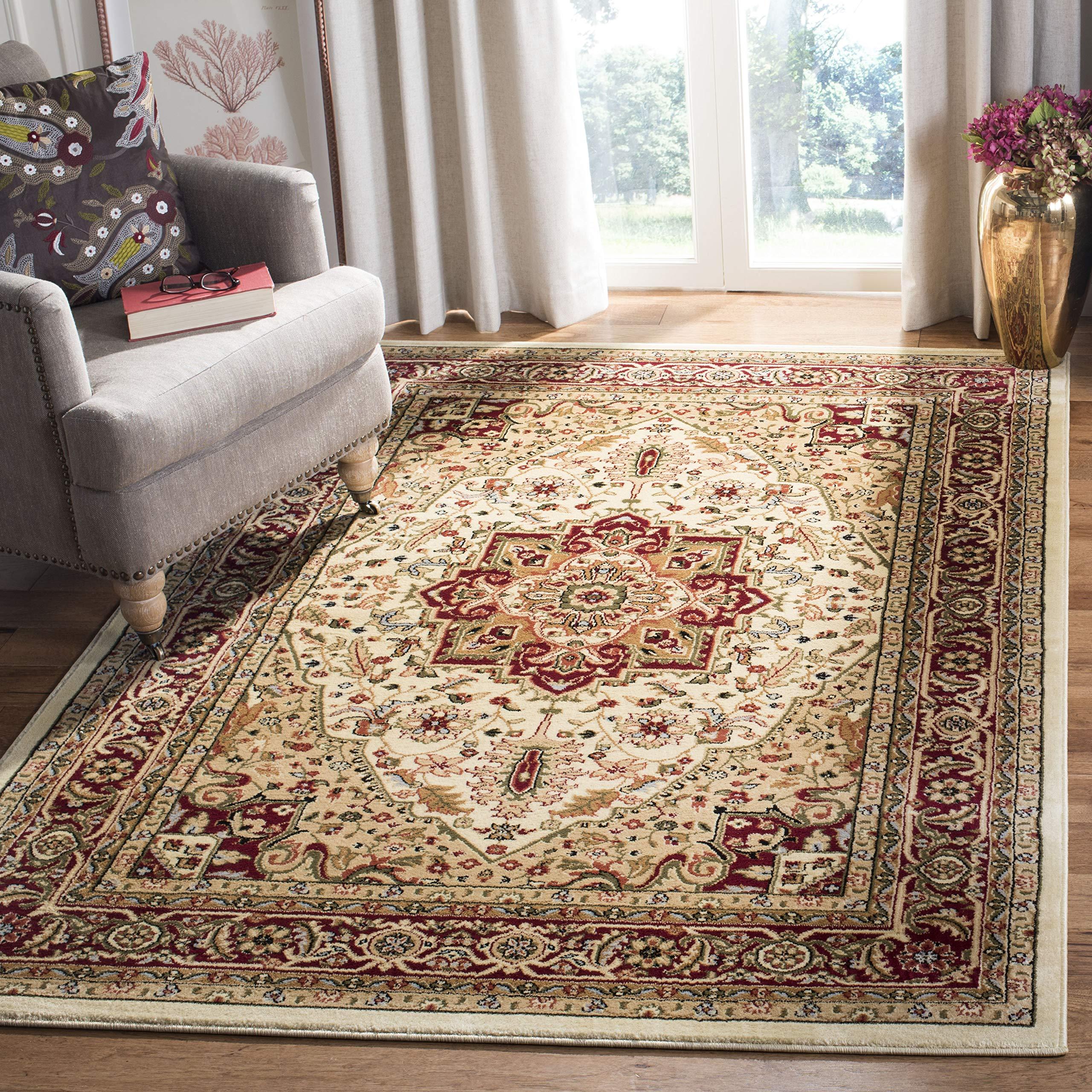 Safavieh SAFAVIEH Lyndhurst Collection Area Rug - 6' x 9', Ivory & Red, Traditional Oriental Design, Non-Shedding & Easy Care, Ideal for High Traffic Areas in Living Room, Bedroom (LNH330A)