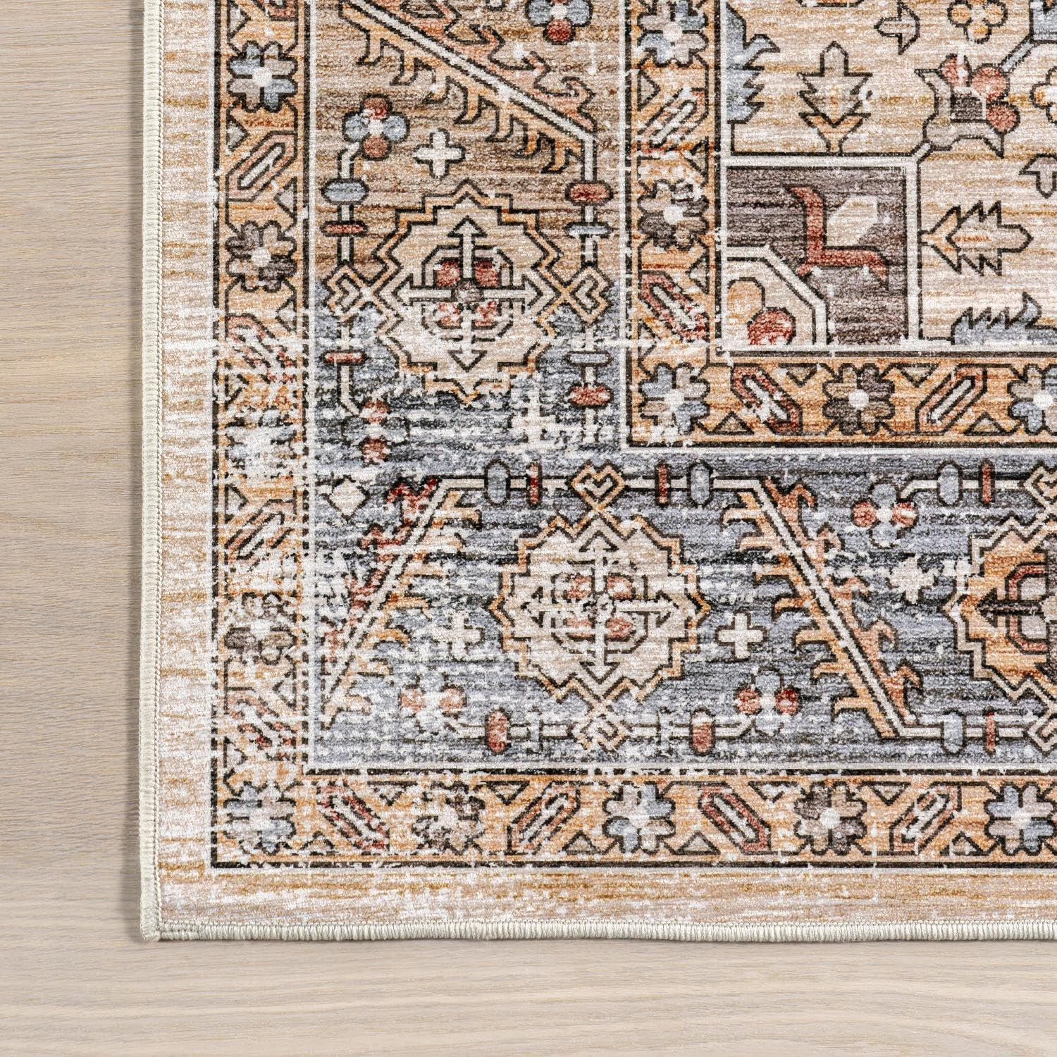 nuLOOM nuLOOM 9' x 12' Splashguard Machine Washable Area Rug with Waterproof Spill Proof Surface, Non Slip Backing and Stain Resistant for Living Room, Bedroom, Kitchen, Dining Room, Purnima Ivory