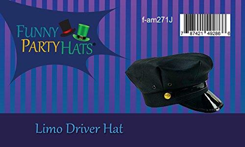 Funny Party Hats Funny Party Hats Chauffeur Hat - Limo Driver Hat - Police Hat - Costume Hats Black