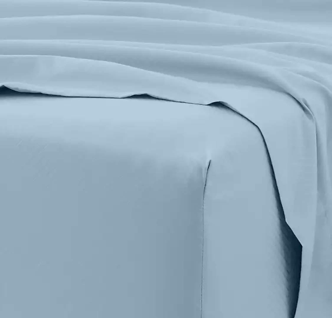 MGPS MGPS Extra-Deep-Pockets 100% GOTS Certified Organic Cotton Sheets, 800-Thread-Count, 4 PC Set, Eco-Friendly, Soft Sateen Weave, Fits Mattress 21\" Deep Pocket - |Split-Head King 34\", Light Blue|