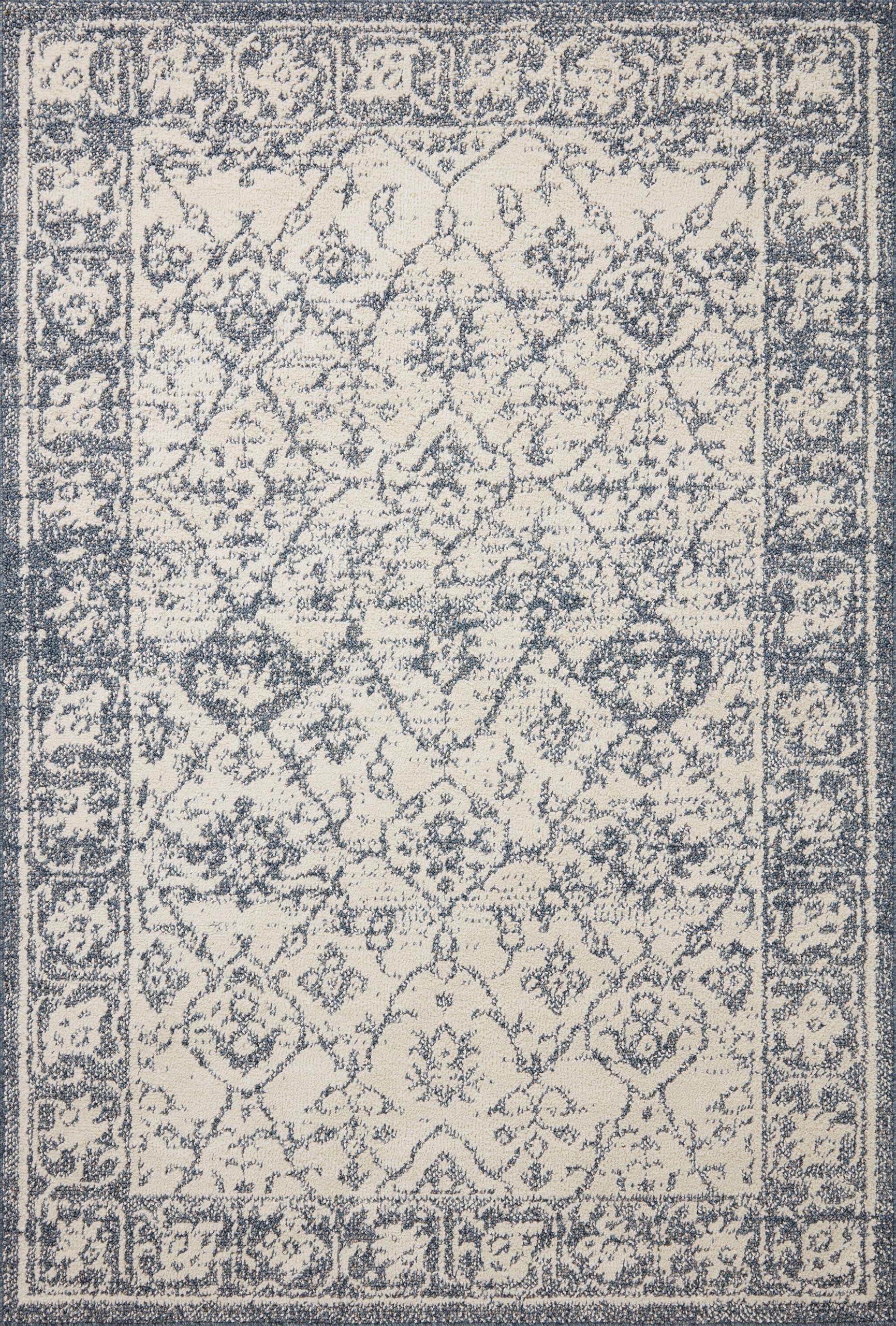 Loloi Loloi Magnolia Home by Joanna Gaines Gigi Collection GIG-02 Ivory/Blue 2'-7" x 10'-0" Runner Rug