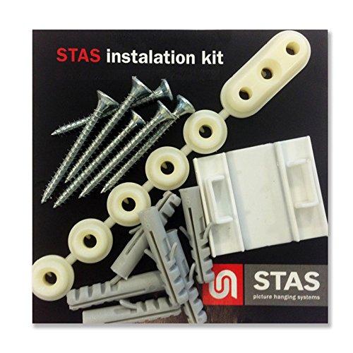 Stas Picture Hanging Systems STAS Art Hanging System: STAS cliprail pro alu 200cm 78.75 inch + Installation kit