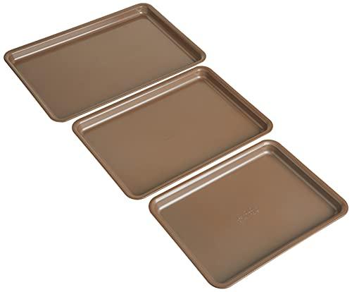 Anolon Anolon Gourmet Nonstick Bakeware Set with Nonstick Cookie Sheets / Baking Sheets - 3 Piece, Bronze Brown