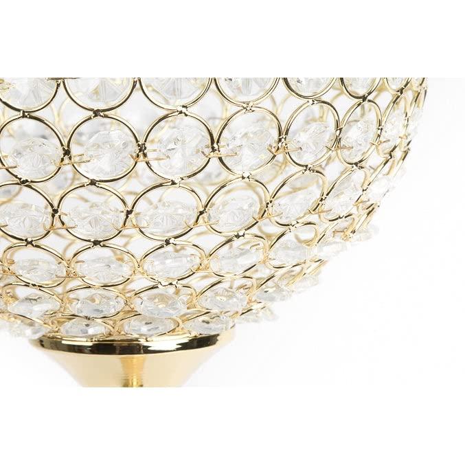 CVL CVL Glass Crystal Bowl/Ball Centerpiece on Stand 30\", Bowl Size: Approx. 10\" - Gold