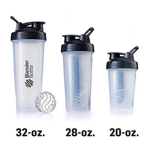 BlenderBottle BlenderBottle Classic Shaker Bottle Perfect for Protein Shakes and Pre Workout, 28-Ounce, Clear/Black