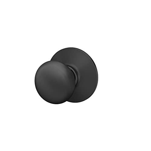 SCHLAGE Schlage F10 PLY 622 Plymouth Door Knob, Hall & Closet Passage Lock, Matte Black