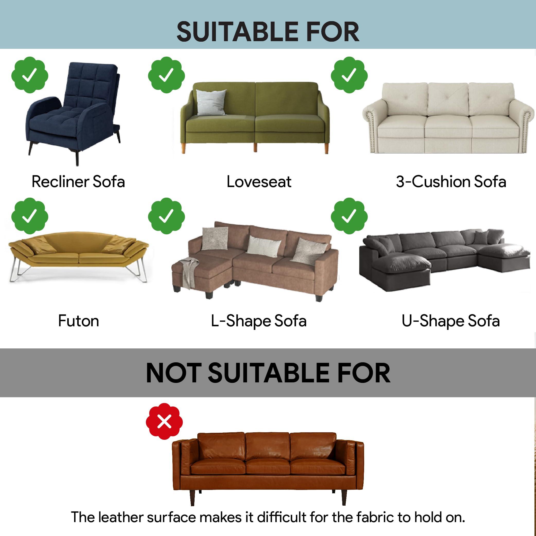 NORTHYGGE NORTHYGGE Sofa Cover%100 Organic Cotton, Couch Covers for Loveseat, Futon, Sofa, Sectional L Shape, U Shape, 4 Layered Muslin Softness Couch Cover, 71\", 91\", 102\" Widths (Lilac, 102x181 / 260x460cm)