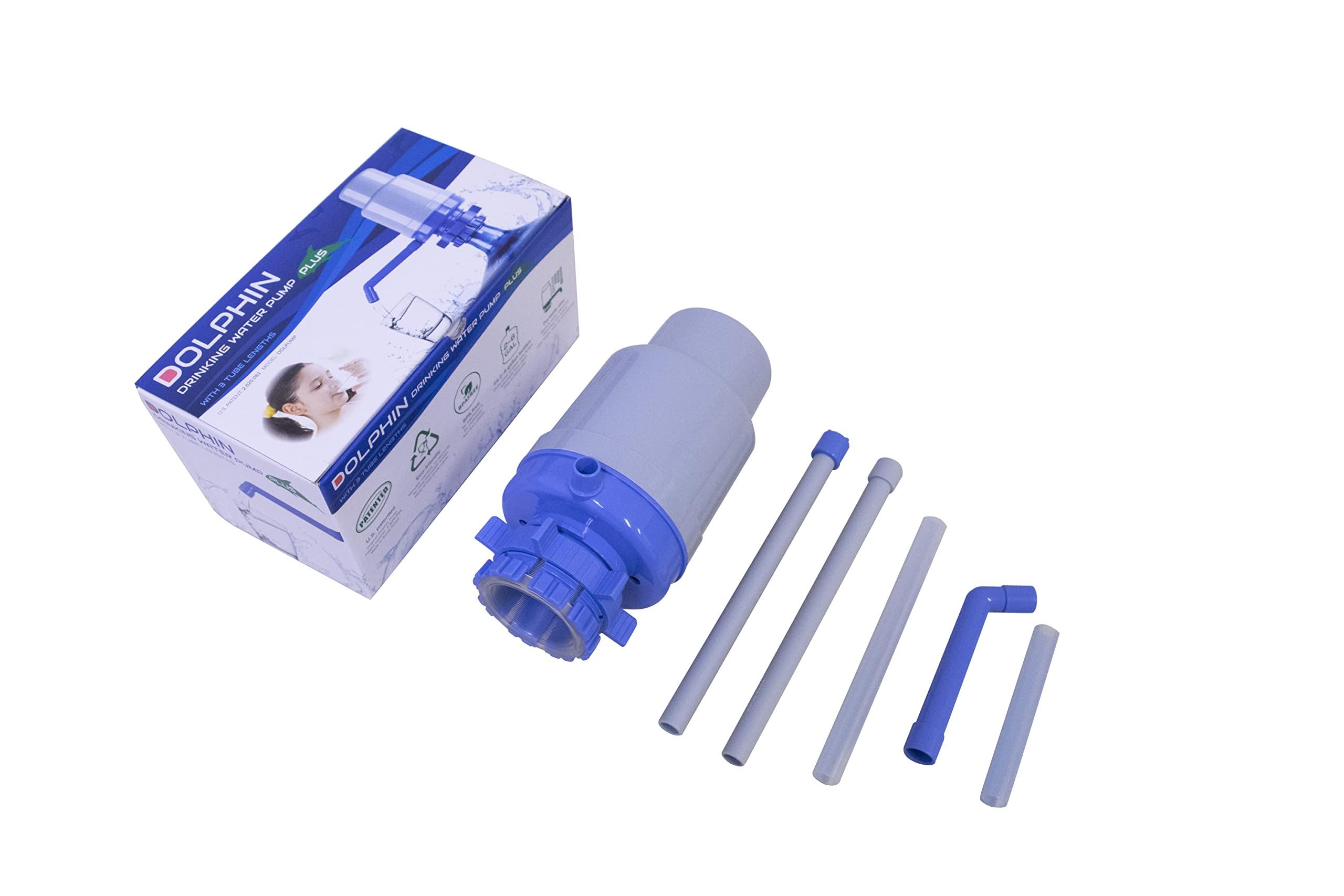 TERA PUMP Improved Generation Dolphin Water Bottle Pump with 4 Tubes Fits Most 2 to 6 Gallon Cooler Excluding Glass (NO BPA)