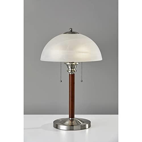 Adesso Adesso 4050-15 Lexington 22.5\" Table Lamp Lighting Fixture with Walnut Wood Body, Smart Switch Compatible Lamp. Home Improvement Equipment