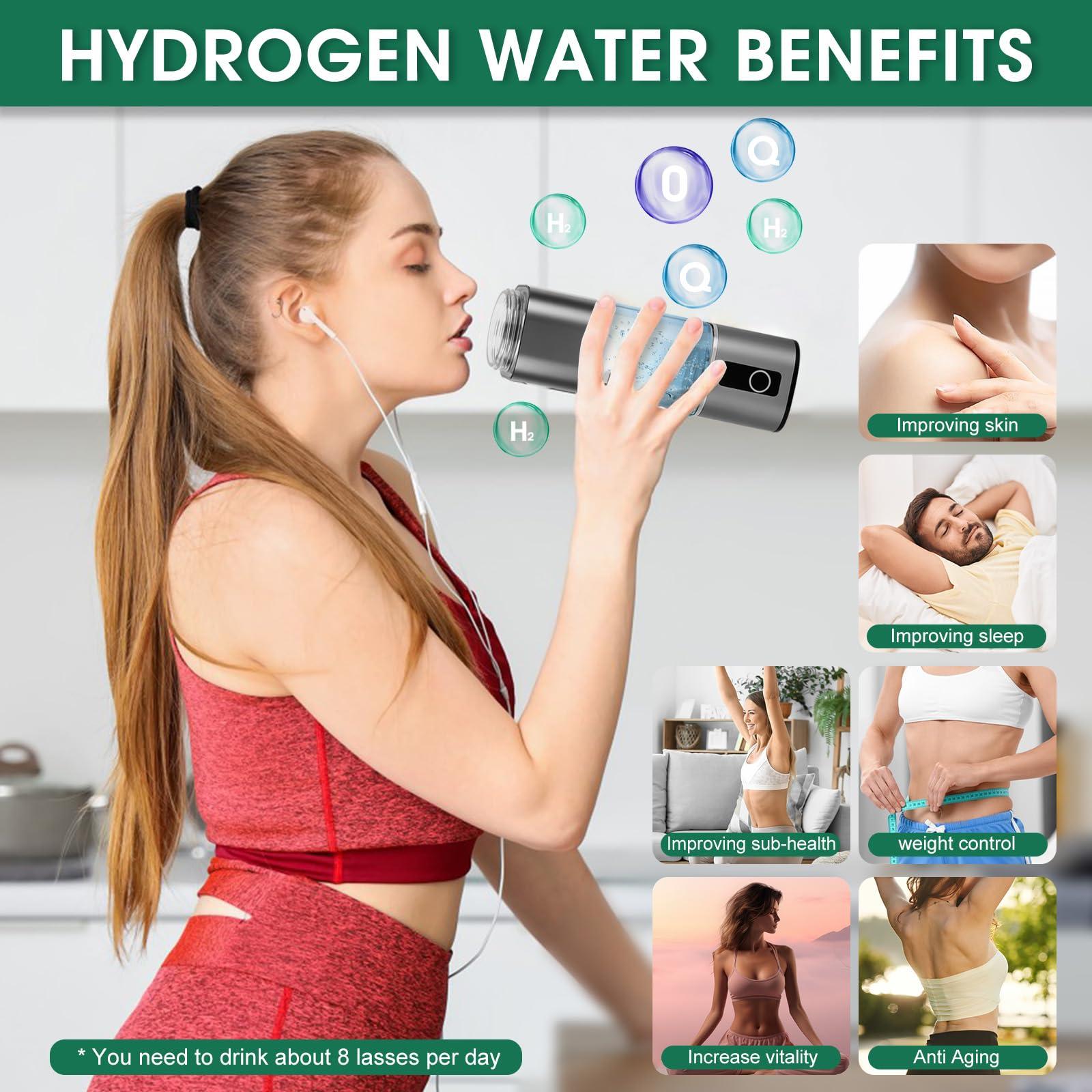 MG rack YF MG rack YF Hydrogen Water Bottles - New Upgrade Hydrogen Water Bottle Generator & Ionizer, 3500PPB Hydrogen Generator for Rich Alkaline Ionized Water, Portable Water Ionizer System