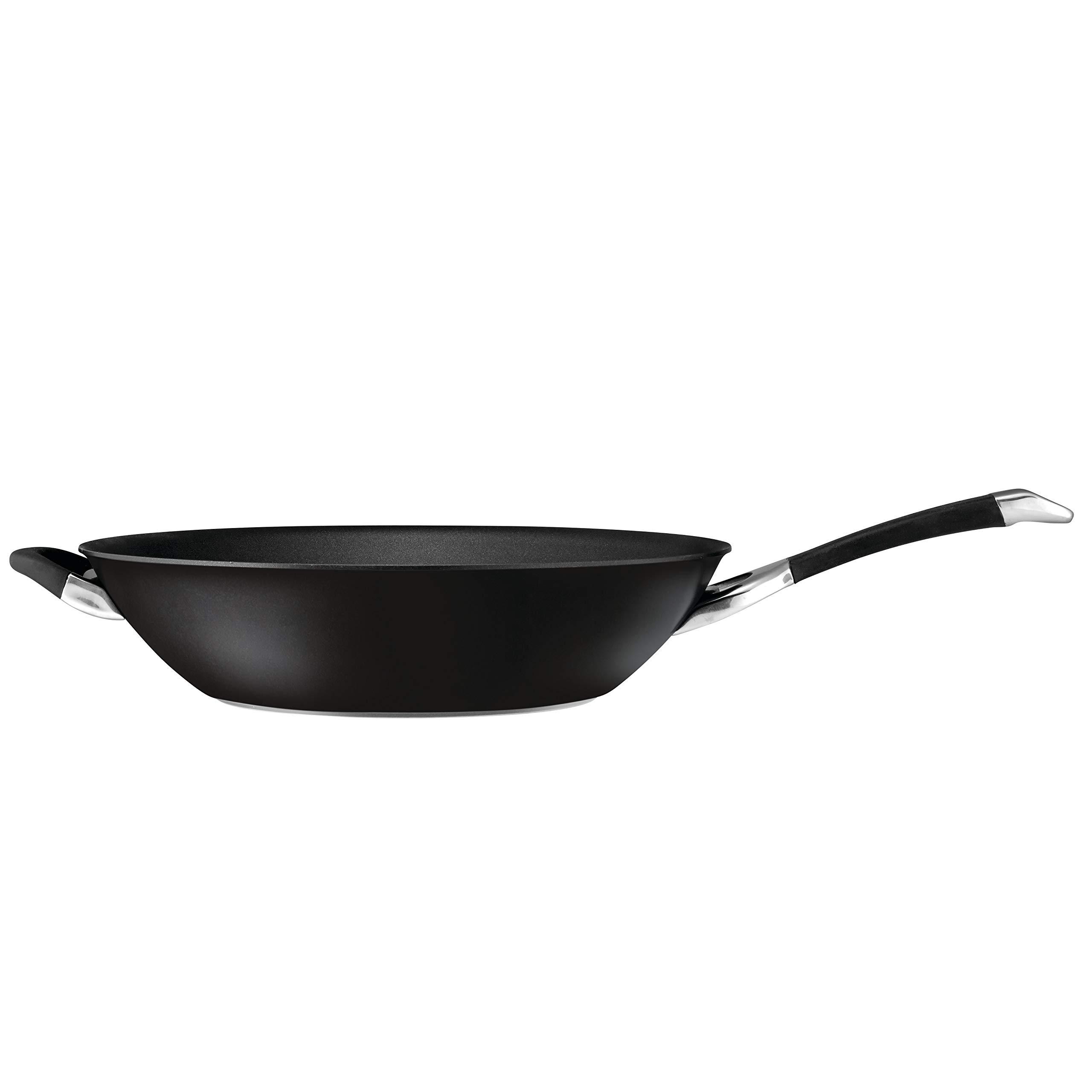 Circulon Circulon Symmetry Hard Anodized Nonstick Stir Fry / Wok Pan with Helper Handle - 14 Inch, Black