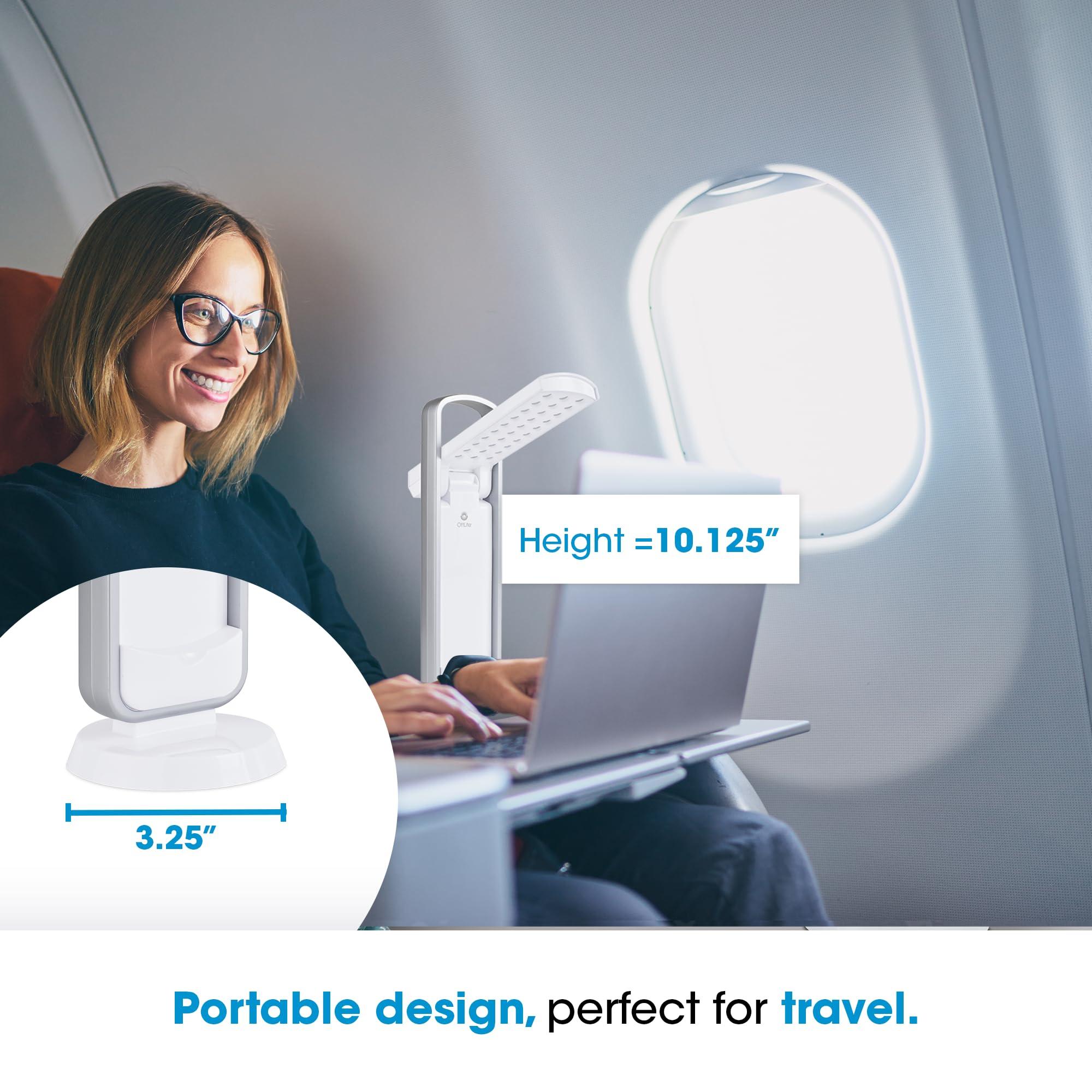 OttLite OttLite Portable LED Task Lamp, White - Lightweight LED Desk Lamp with Carrying Handle, Long-Lasting & Energy-Efficient Natural Daylight LEDs for Home Office & Desk - Automatic On/Off Operation