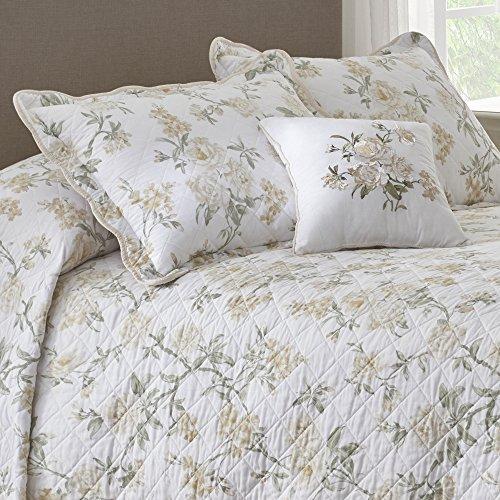 Nostalgia Home Nostalgia Home Juliette Yellow Floral King Bedspread, White