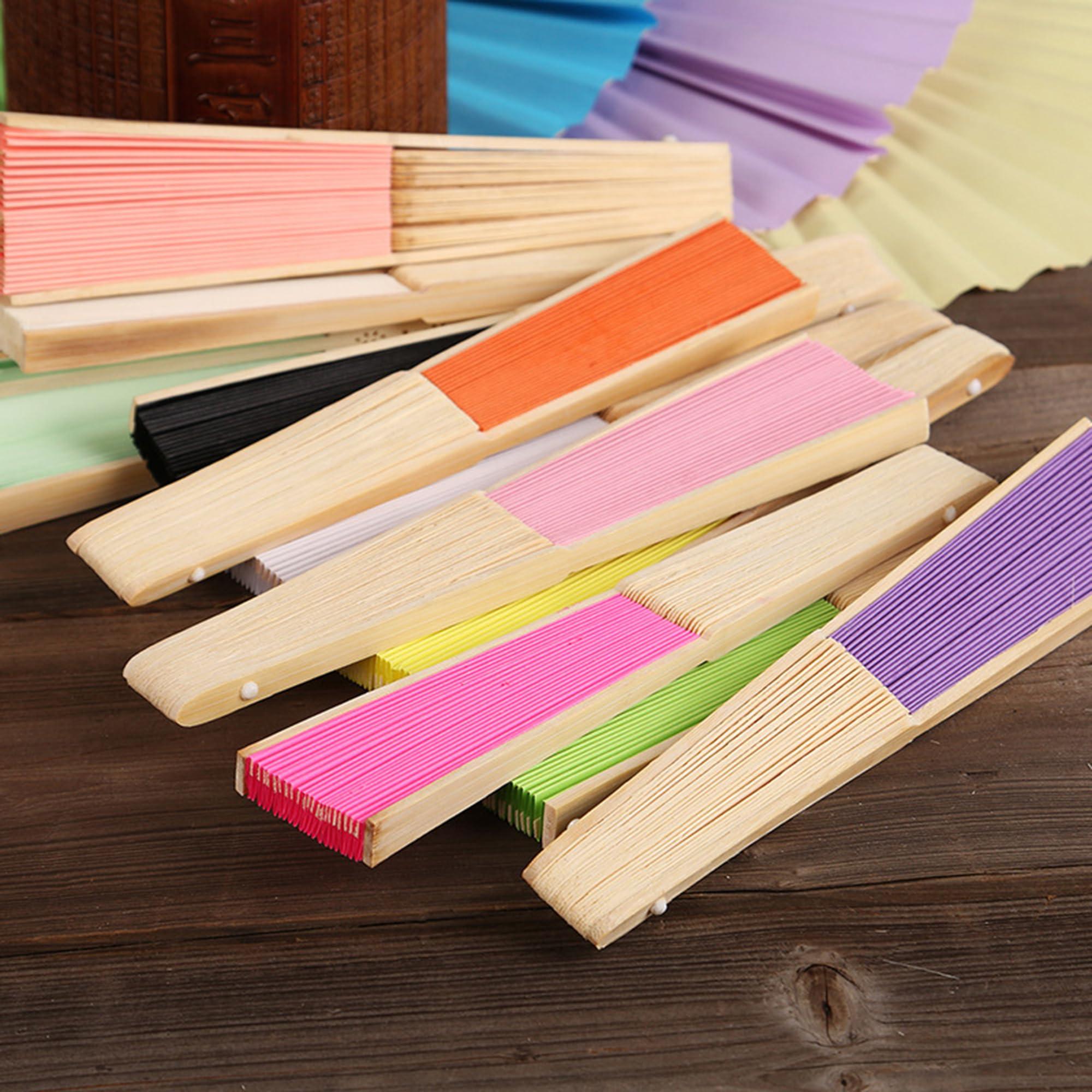 DFDG 95PCS Black Personalized Folding Hand Fans Bulk Customized Hand-held Paper Fans for Birthday Party, Wedding and Home Decoration Personalized Custom Hand-held Fans for Guests