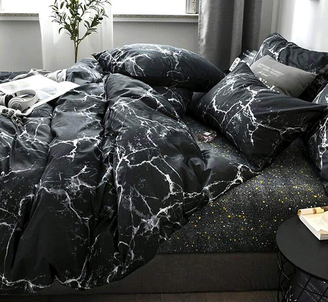 Pureant Pureant Black Marble Comforter Sets Twin Black and White Marble Bedding Comforters Cotton Women Men Modern Aesthetic Black Quilt Comforter Set Twin Size Abstract Black Marble Blankets Twin Bedding