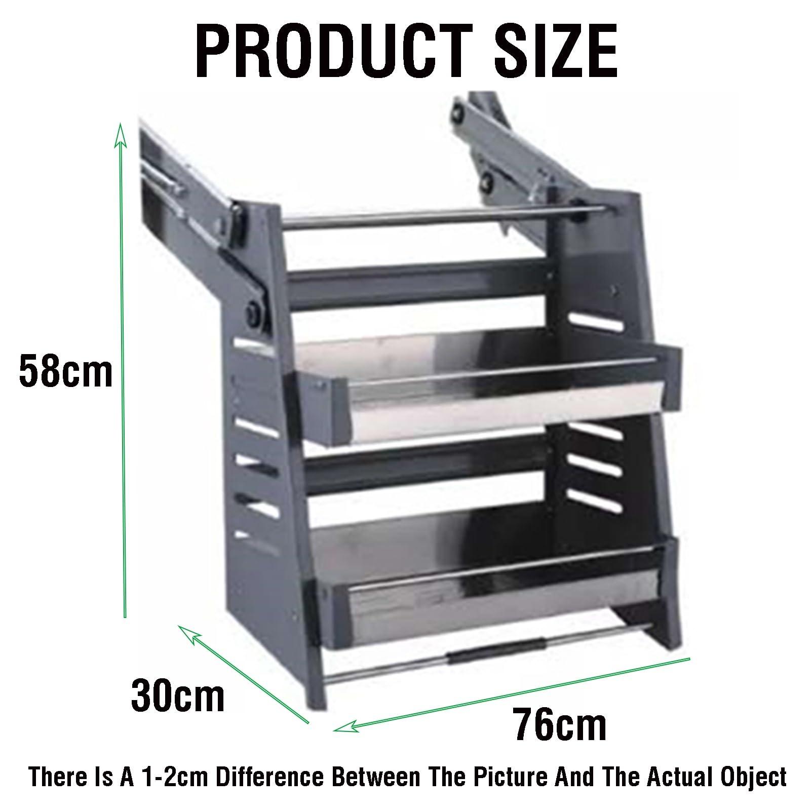 IURDSGIEOOOEWSU Pull Down Cabinet Shelf,Kitchen Shelf Lifting Basket,High Cabinet Pull Down Shelf,Suitable for Kitchen,Bar,Cafe Cabinet and Pantry,Load Bearing 20kg (Size : 66x30x58cm) ()