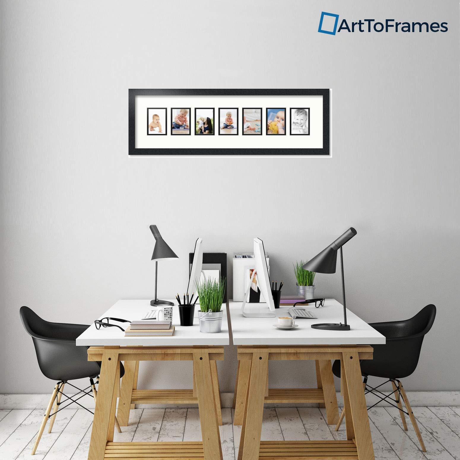 ArtToFrames Art to Frames Double-Multimat-1025-754/89-FRBW26079 34.5 by 9-Inch Picture Frame, 1.25-Inch Wide, Satin Black