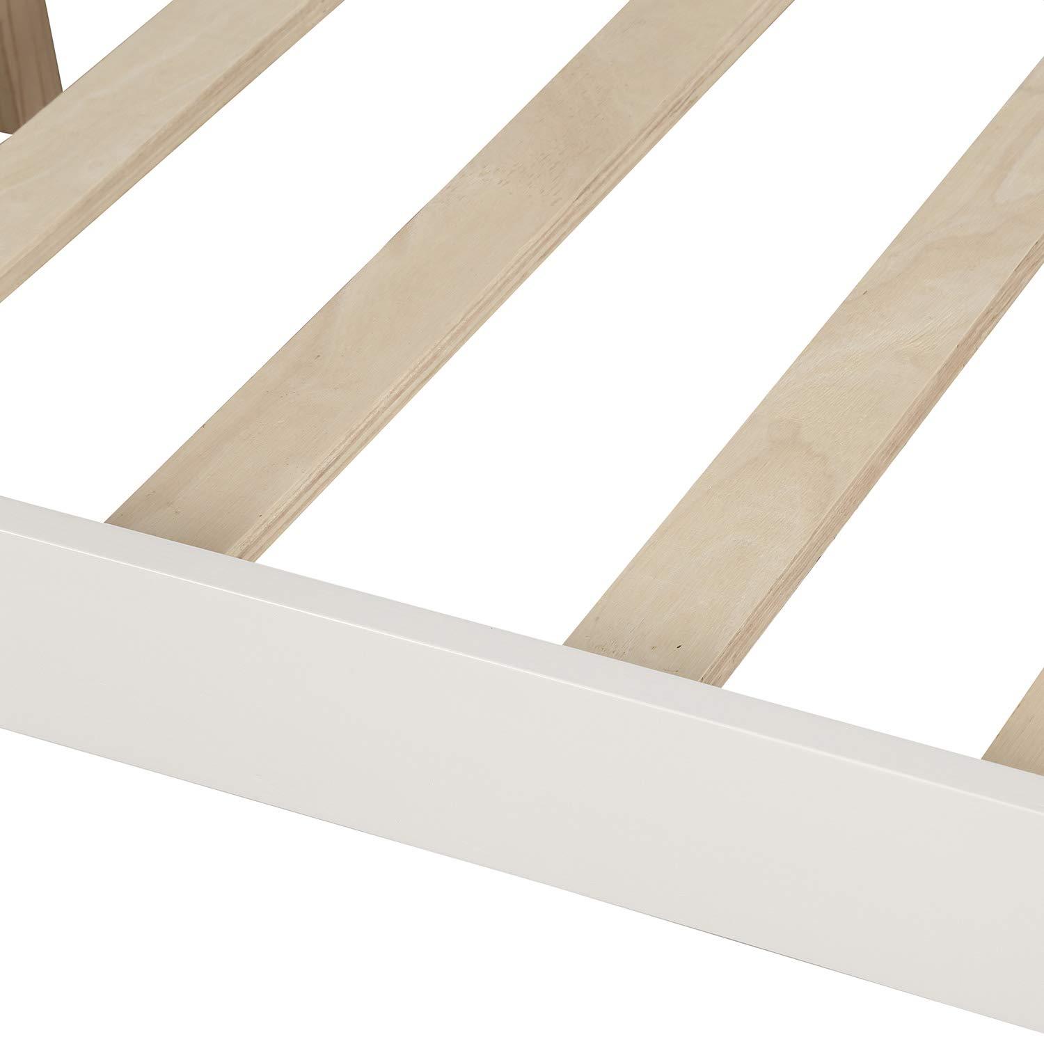 JINS&VICO JINS&VICO Full Size Daybed Frame, Modern Dual-Use Wooden Sofa Bed Frame with Support Legs and Slats Support, Mattress Foundation for Living Room Bedroom, No Box Spring Needed, White