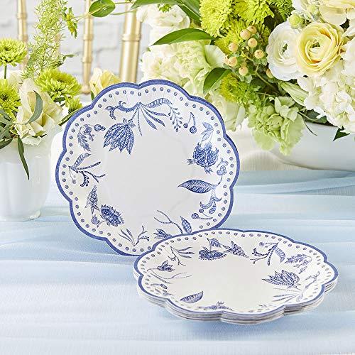 Kate Aspen Kate Aspen Blue Willow 7 in. Decorative Premium Paper Plates (350 GSM weight -Set of 16) - Perfect for Bridal Showers and Weddings