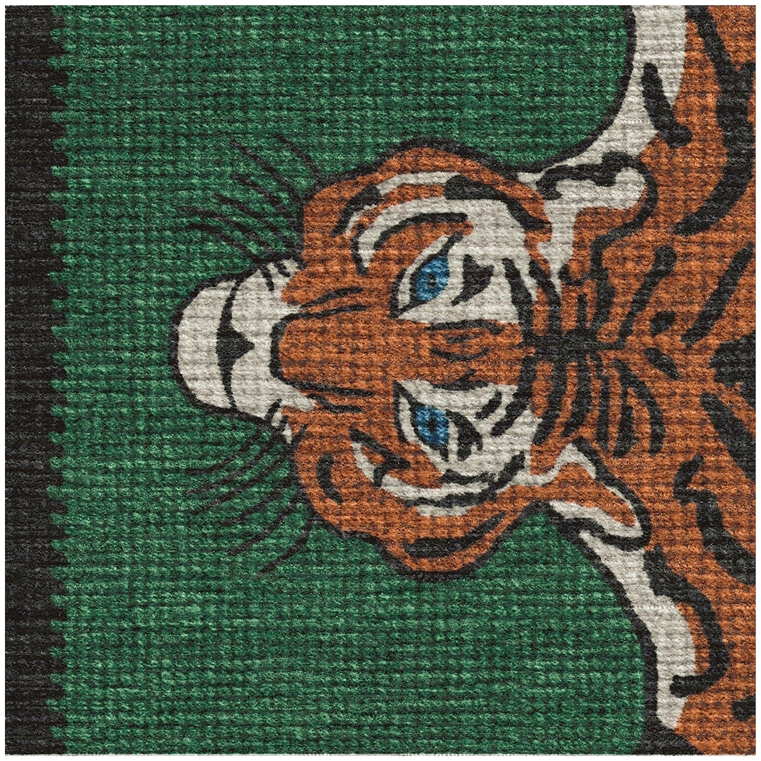 RUGGABLE RUGGABLE x Jonathan Adler Washable 6x9 Area Rug, Tiger Emerald, Premium Modern Rugs for Living Room, Bedroom, Kitchen, Office, Classroom with Gripper Non Slip Pad