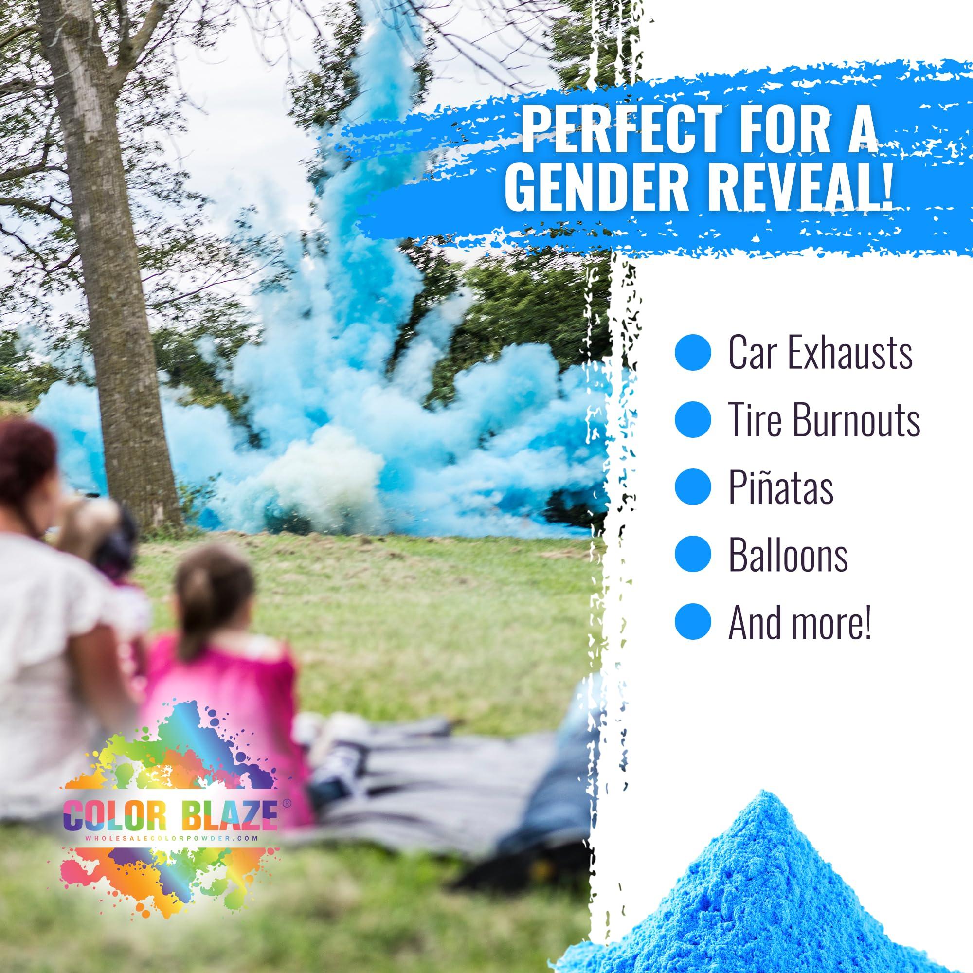 Color Blaze Color Blaze Baby Gender Reveal Color Powder - 15lbs of Blue Colored Powder - for Car & Motorcycle Burnout, Exhaust, Toss, Photoshoot, Party & Festivals - Pack of 3 Bags with 5 Pounds Each - Blue