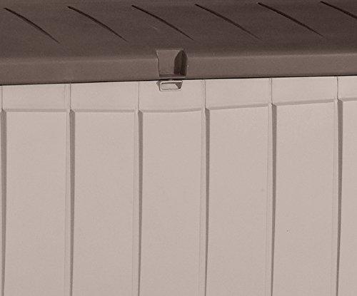 Keter Keter Novel Outdoor Plastic Storage Box Garden Furniture, Beige and Brown, 124 x 55 x 62.5 cm