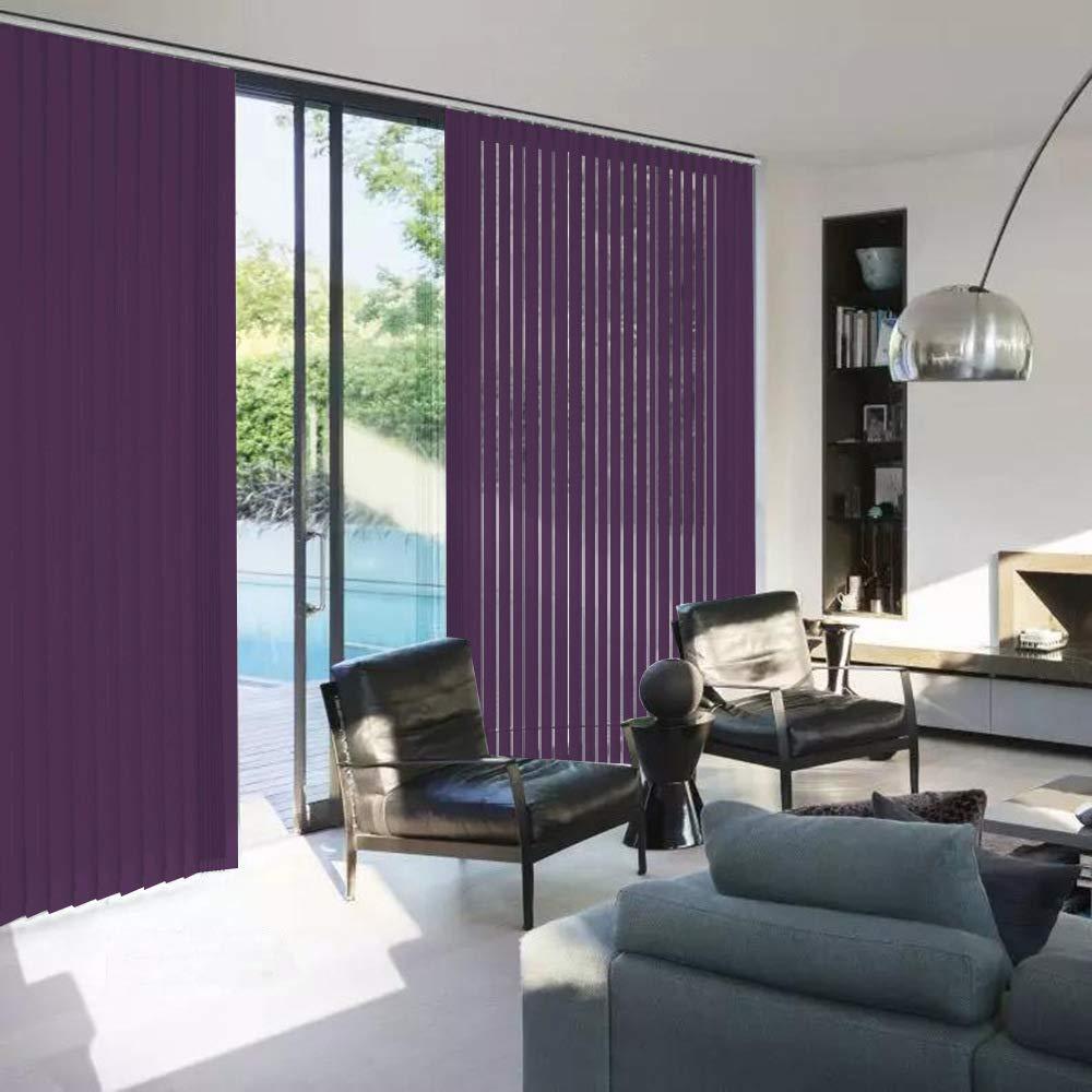 LETAU 100% Blackout Vertical Window Shades, 3.5inch Slat Fabric Thermal Insulated Energy Saving UV Protection Decoration Vertical Window Blinds