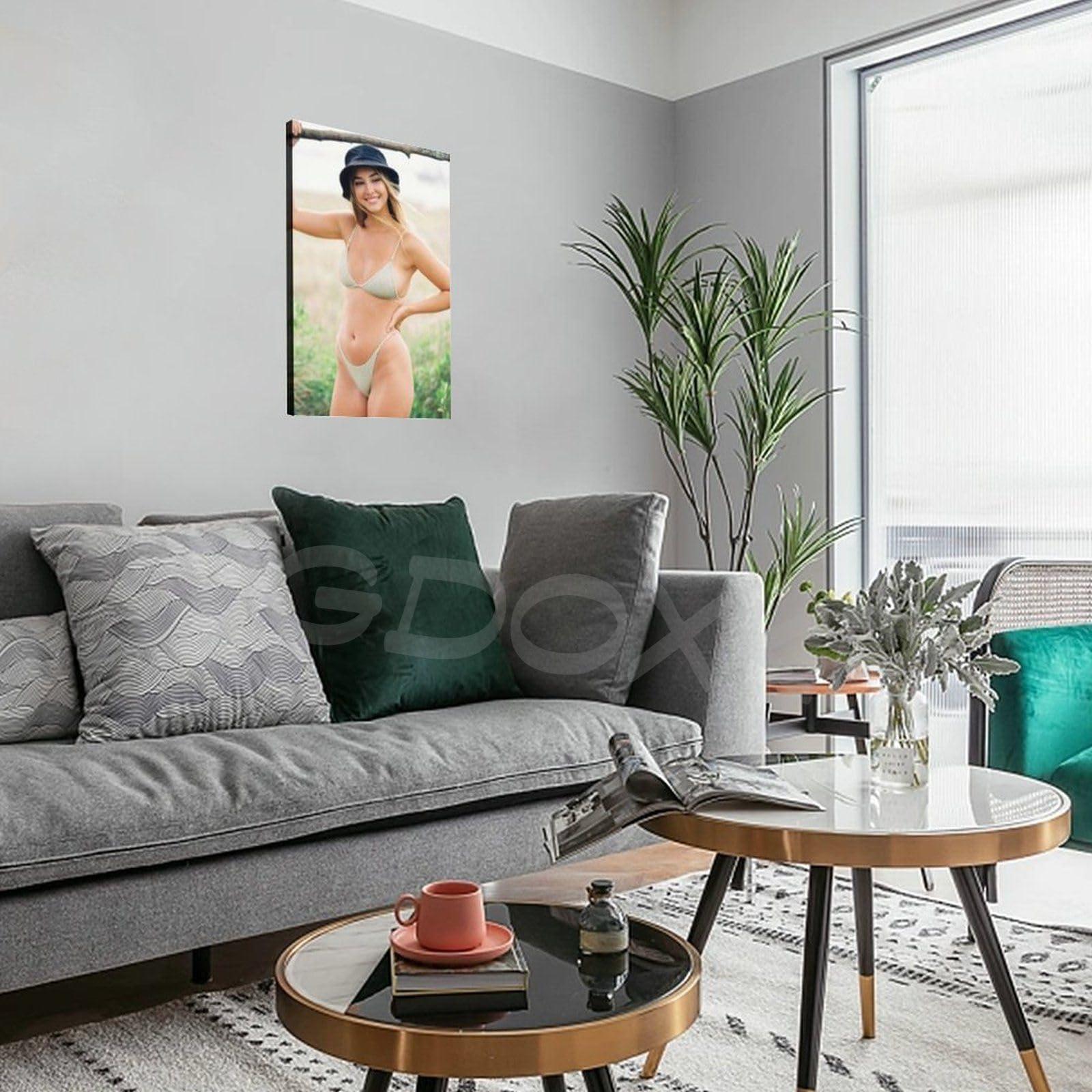SUKWA SUKWA Sexy Posters Madelyn Cline Swimsuit Poster 1 Canvas Poster Wall Art Decor Print Picture Paintings for Living Room Bedroom Decoration Frame-style 16x24inch(40x60cm)
