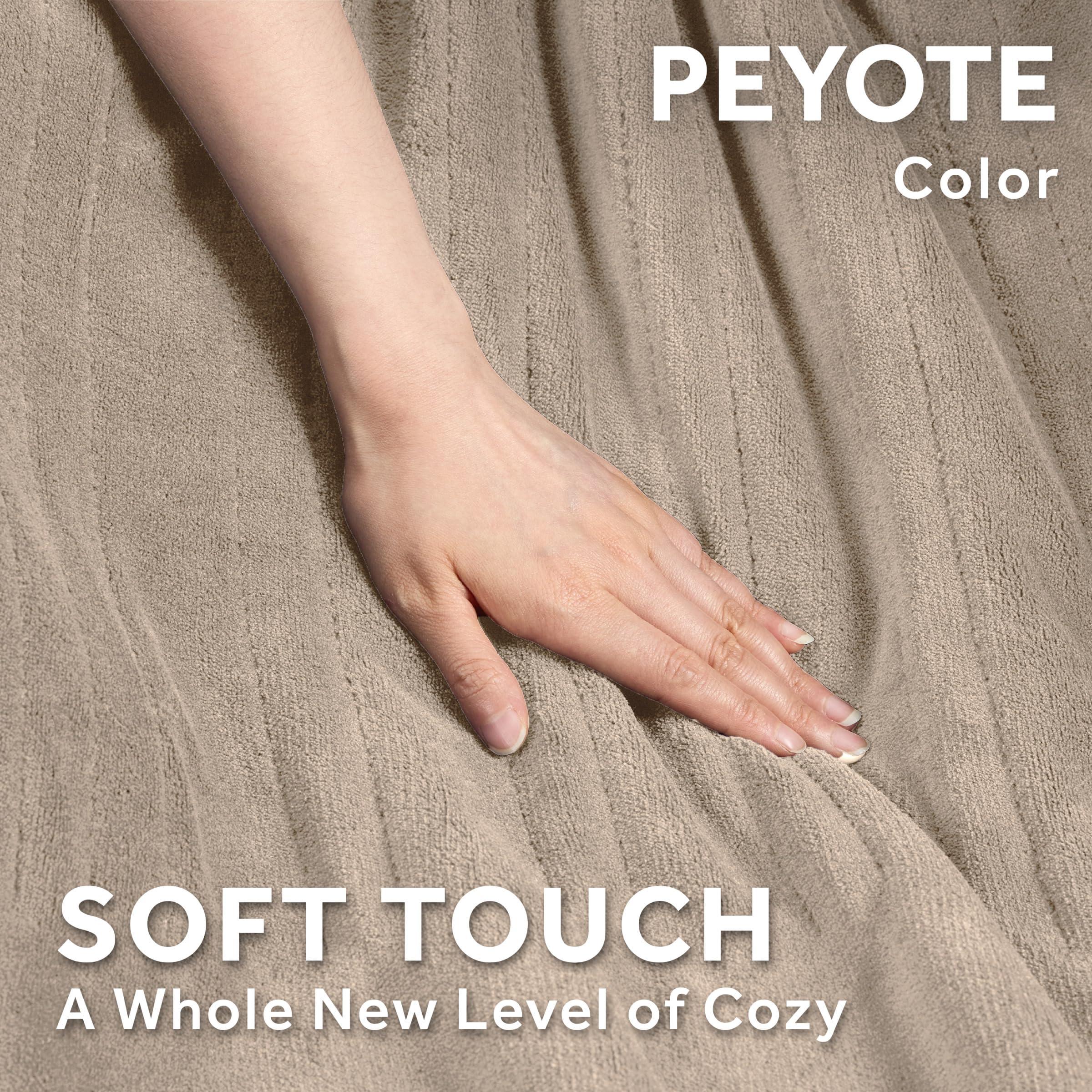 Sunbeam Sunbeam Electric Throw Royal Luxe Microplush Heated Blanket, 4 Heat Settings, 4-Hour Auto Shut-Off, Fast Heating, Warm and Cozy, Peyote Color, 50\" x 60\"