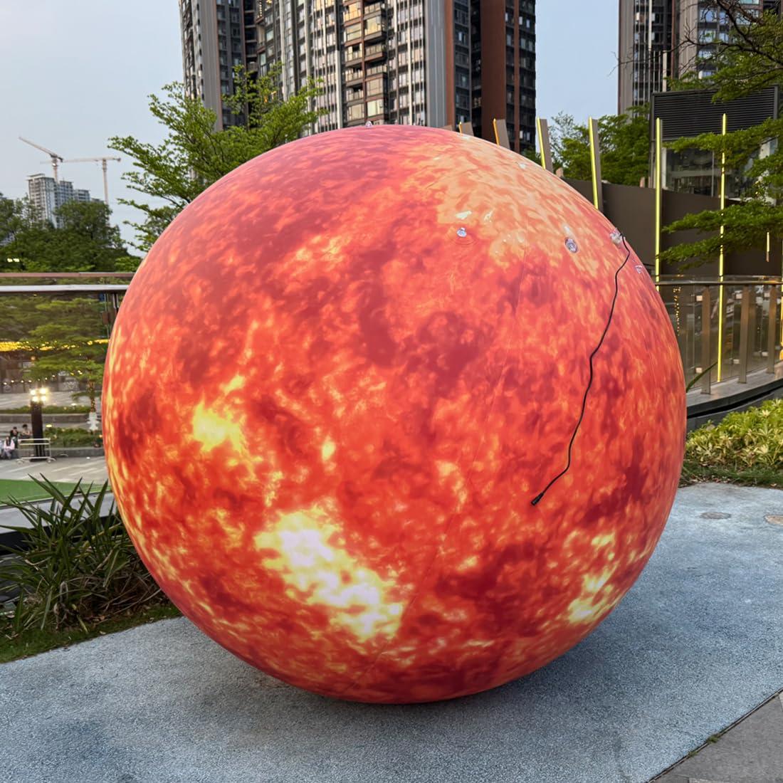 Vinfgoes 40'' Inflatable Sun, LED Planet Balloon for Educational Institution/Planetarium/Store/Club Decoration