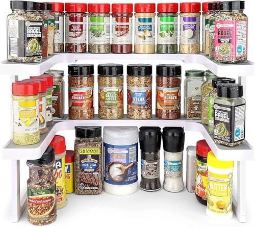 Spicy Shelf Spicy Shelf Deluxe - Expandable Spice Rack and Stackable Cabinet & Pantry Organizer (1 Set of 2 Shelves) - As seen on TV Deluxe (Spicy Shelf Organizer) - Pantry Organization - Pantry Spice Organizer