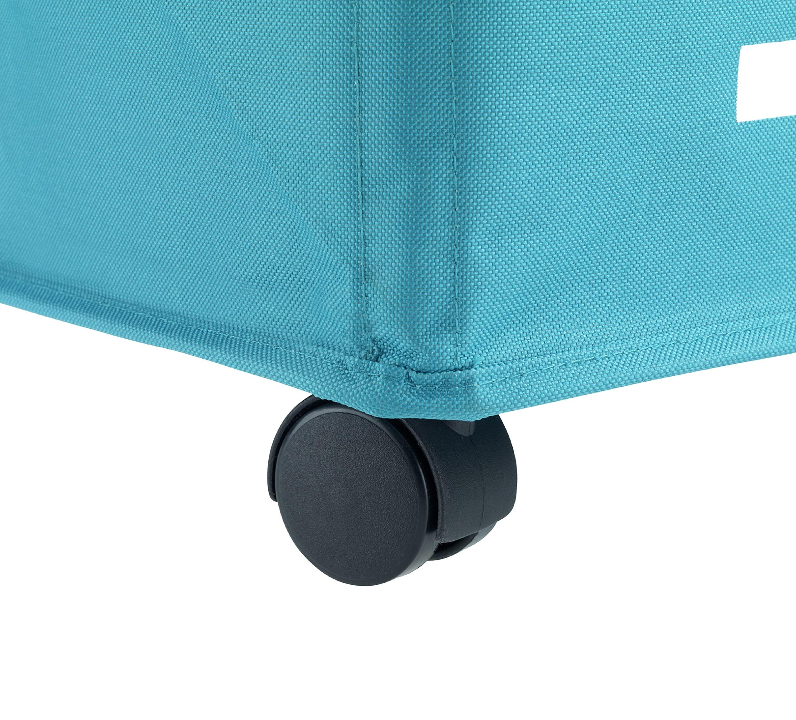 WENKO Laundry Basket with Wheels, Sorter, With Lid, Storage, Laundry Hamper, Laundry Bin, Slim