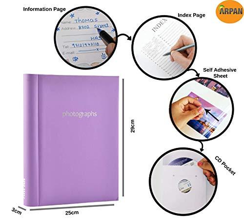 ARPAN ARPAN Large Self Adhesive Photo Albums with 20 sheet/40 Sides (Pastel Purple)