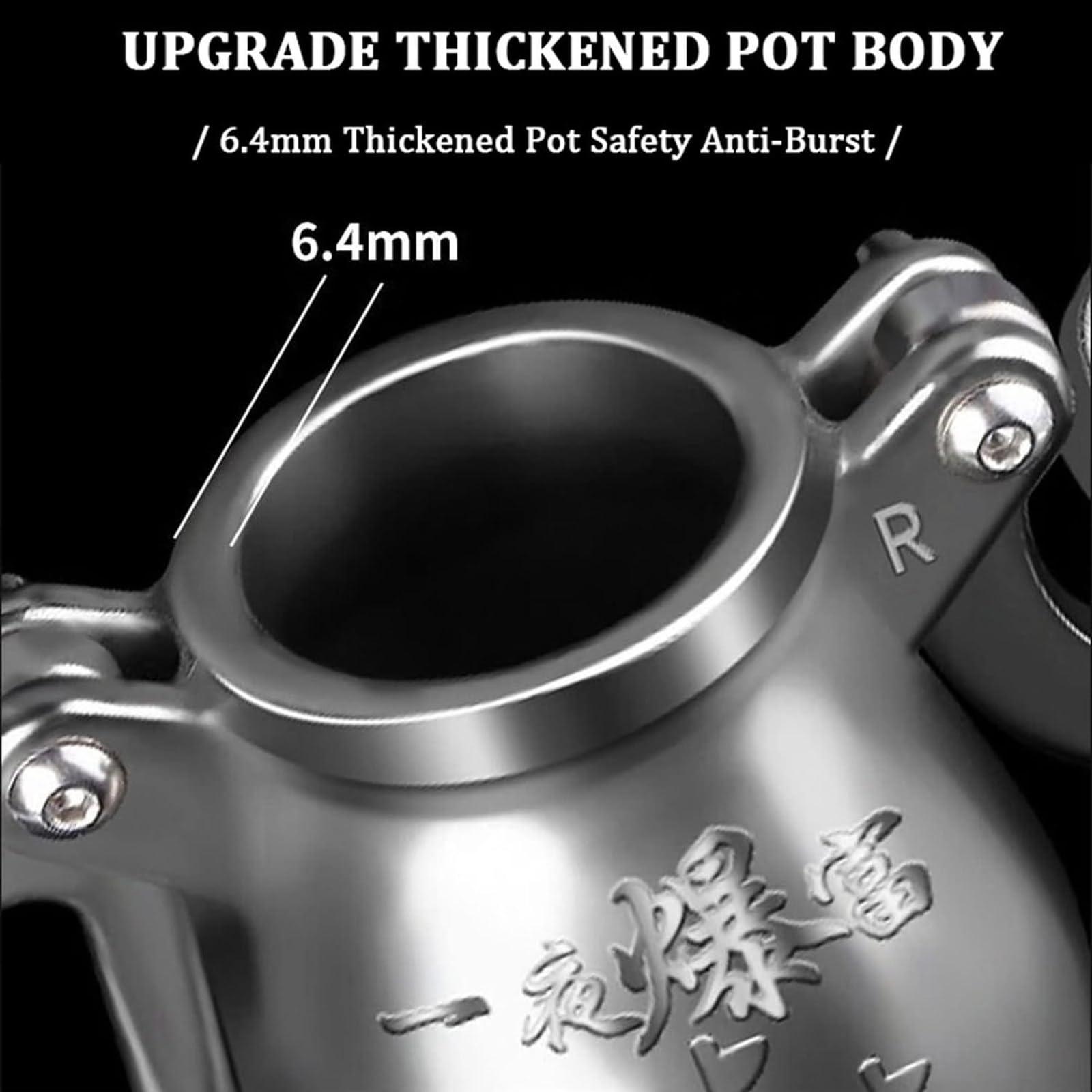 JOSKAA Chinese Popcorn Maker, 304 Stainless Steel Hand Popcorn Machine with Precision Pressure Gauge, Retro Nostalgia Mini Popcorn Machine Can Make Popcorn and Heat Food,300ML