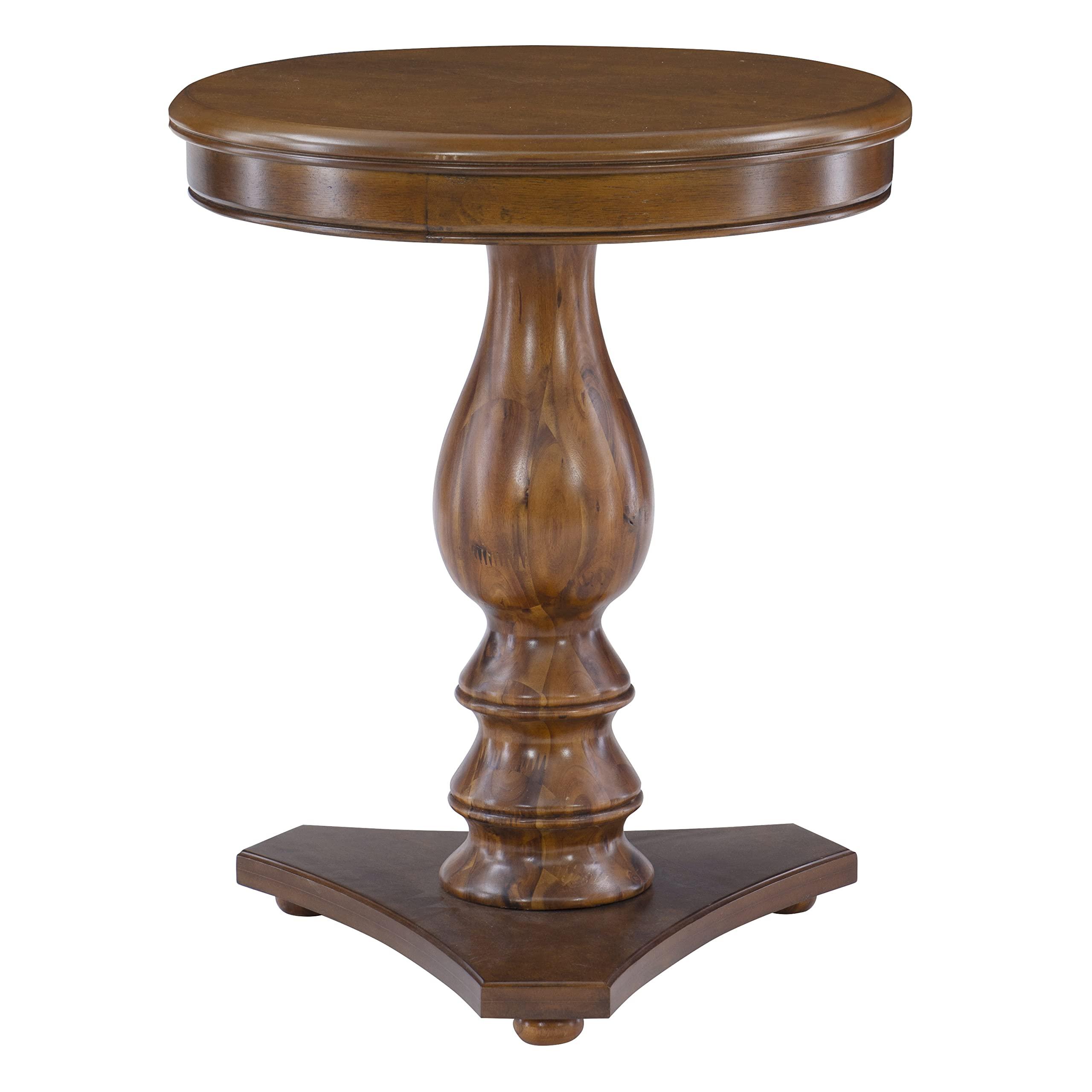 Powell Powell Hazelnut Round Top Finley Pedestal Accent Side Table