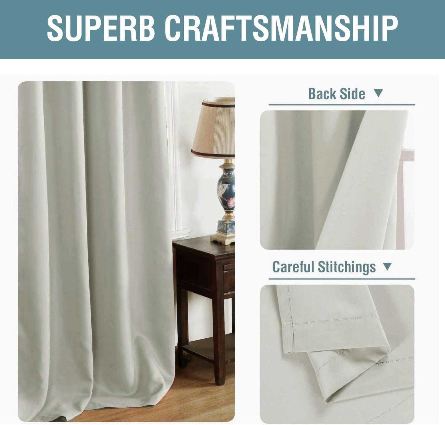 H.VERSAILTEX H.VERSAILTEX Blackout Curtain for Living Room Thermal Insulated Window Treatment Curtain Extra Long 96 inch Length Energy Saving Solid Grommet Top Blackout Drape, One Panel, Pale Oak, 52" W x 96" L