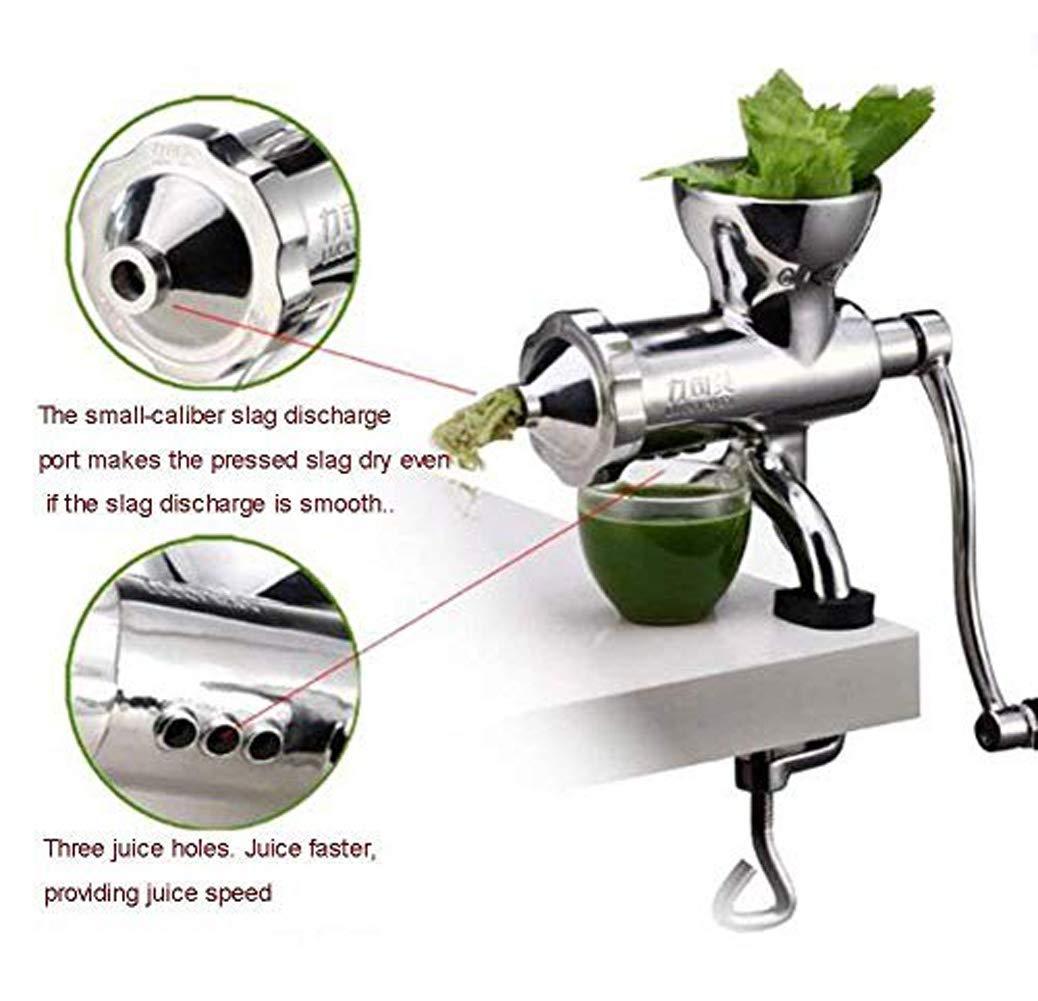 MIFXIN Manual Wheatgrass Juicer Stainless Steel Juicer Extractor Vegetable and Fruit Juicer Lemon Orange Squeezer Juicer Hand Press