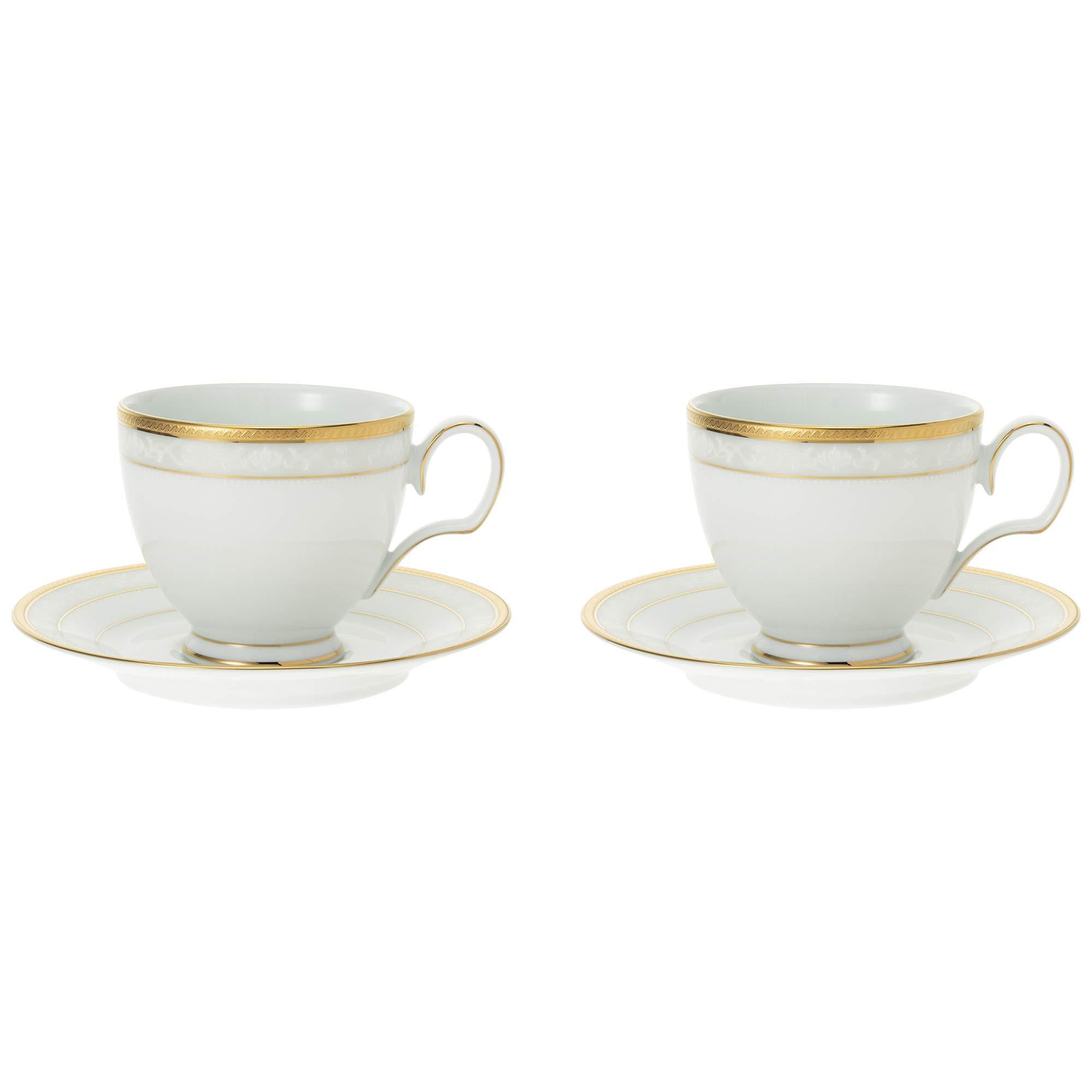????(Noritake) Noritake P91988/4335 Cup & Saucer (Pair) (COFFEE & TEA COFFEE) 250cc Hampshire Gold 2 Guests Fine Porcelain