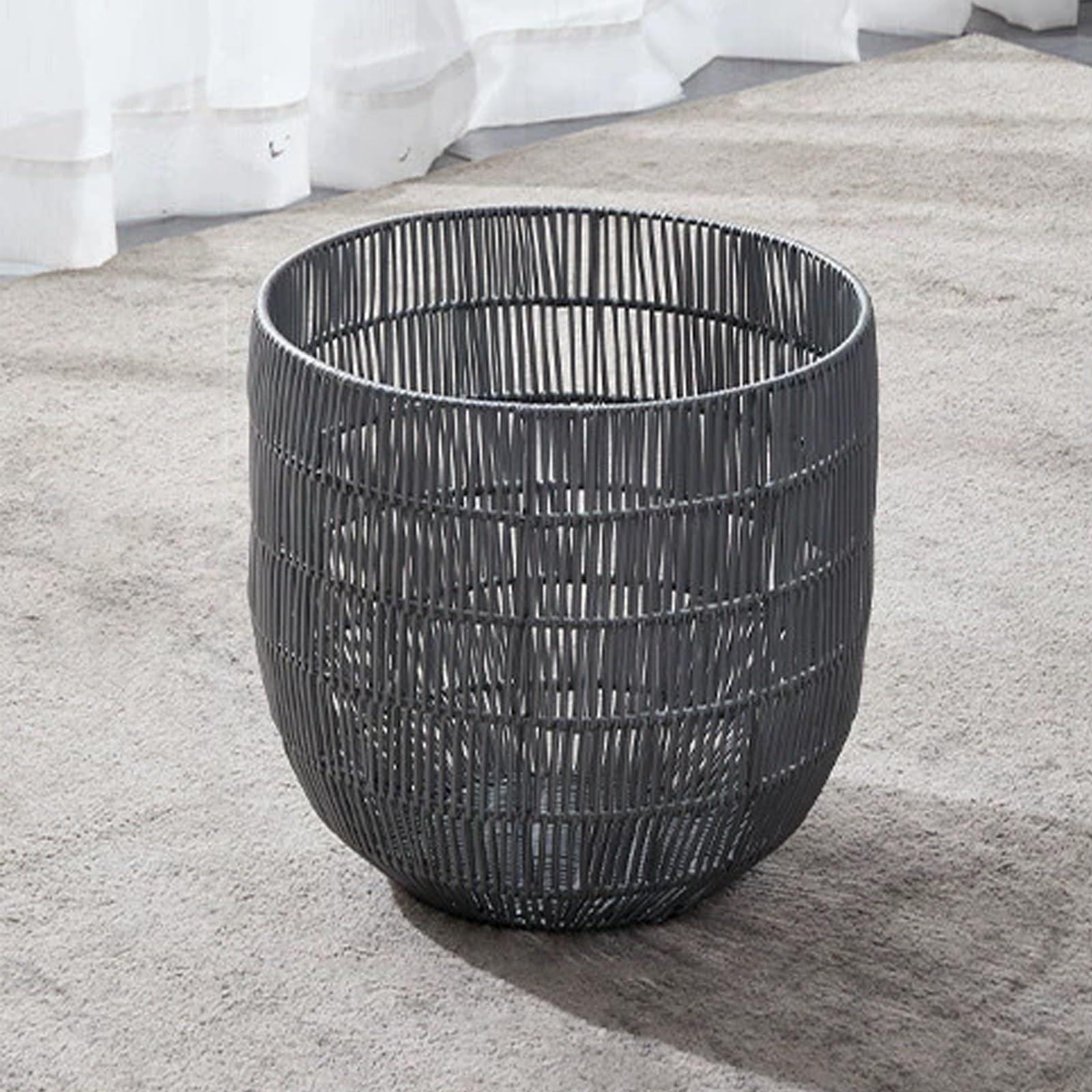 WNGJZZYC WNGJZZYC Imitation Rattan Woven Laundry Basket with Metal Frame, Laundry Hamper Large Capacity, Lightweight Multipurpose Portable Clothes Laundry Baskets(33x34cm/13x14in)