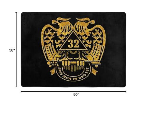 zaclay Masonic Series 32nd Degree Masonic Area Rugs Living Room Bedroom Kitchen Carpet Floor Mats Home Decor 80 X 58 Inch