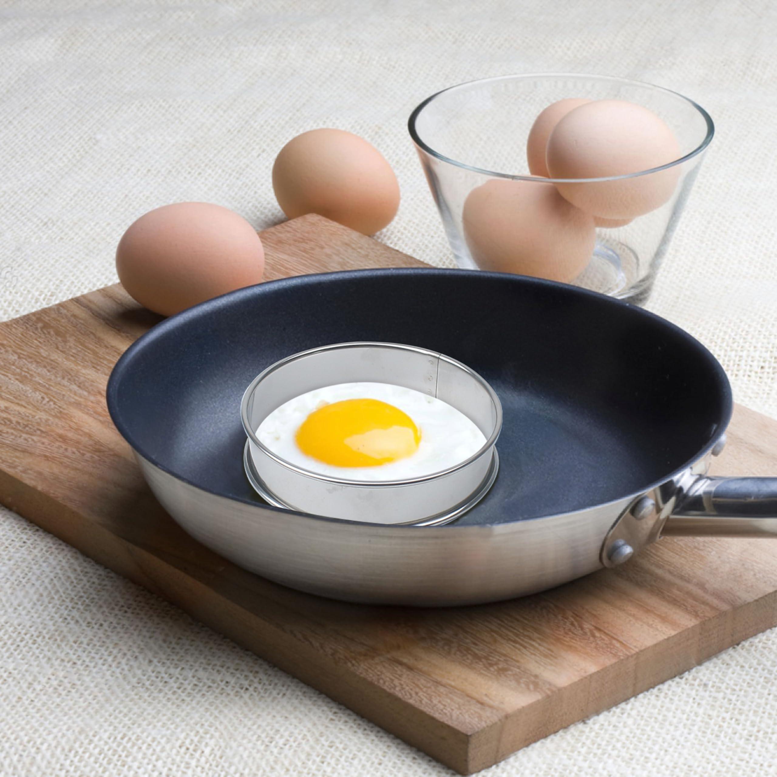 Marsrut 6Pack Stainless Steel Double Rolled Muffin Rings - Deep & Nonstick Molds | Set of Durable Round Tin Hamburger Pan Rings for Baking and Cooking Crumpet, Tart, Cookies, English Dish Pastry (Size: 4inch)