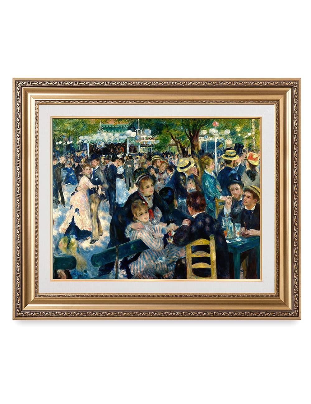 DECORARTS DECORARTS - Bal du Moulin de la Galette, Pierre-Auguste Renoir Classic Art. Giclee Prints Framed Art for Wall Decor. Picture Size: 30x24 in, Framed Size: 36x30 in