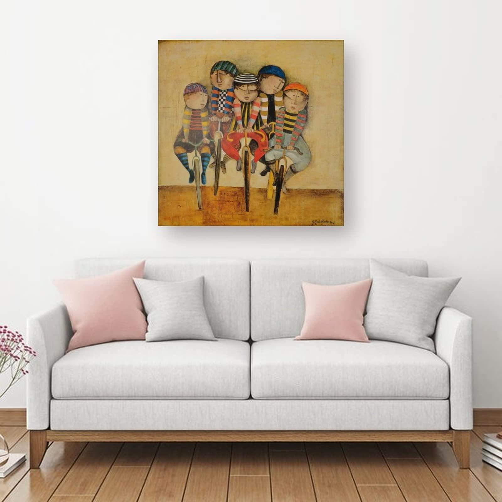 QINGYUAN Graciela Rodo Boulanger Tour De France Bakery Children\'s Paintings Poster for Kids Decorative Canvas Wall Art Living Room Bedroom Painting 28x28inch(70x70cm)