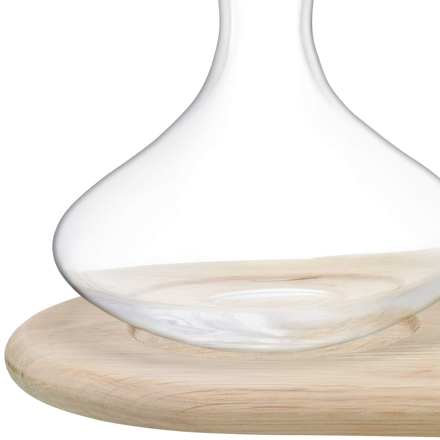 LSA International LSA International Oak Cheese Board & Wine Carafe, 47.4 fl oz/H8.5in, Clear
