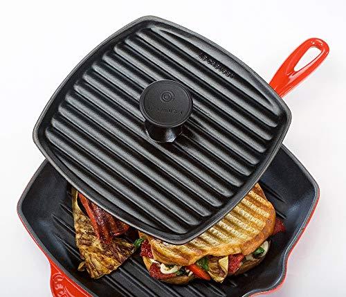 Le Creuset Le Creuset Enameled Cast Iron Panini Press, 9", Licorice