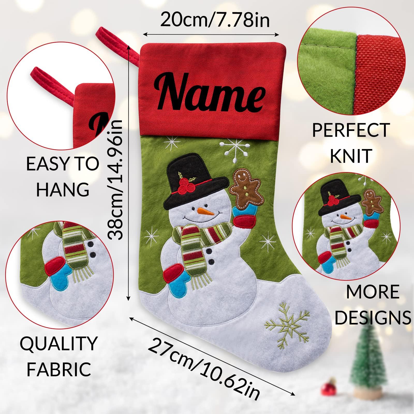 Westpearl Westpearl Christmas Stockings Personalized Set of 4 Custom Christmas Stockings Customized Xmas Stocking with Name Family Ornament for Xmas Holiday Decoration-White Mixed 4567